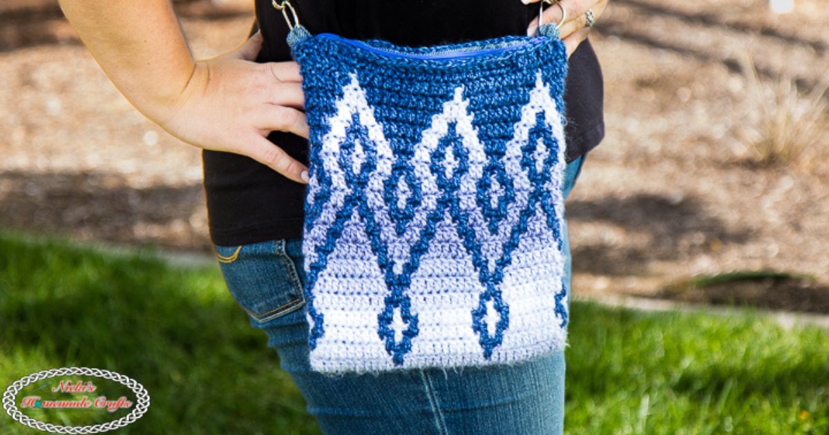 Swirly Free Mosaic Crochet Bag Pattern - Nicki's Homemade Crafts