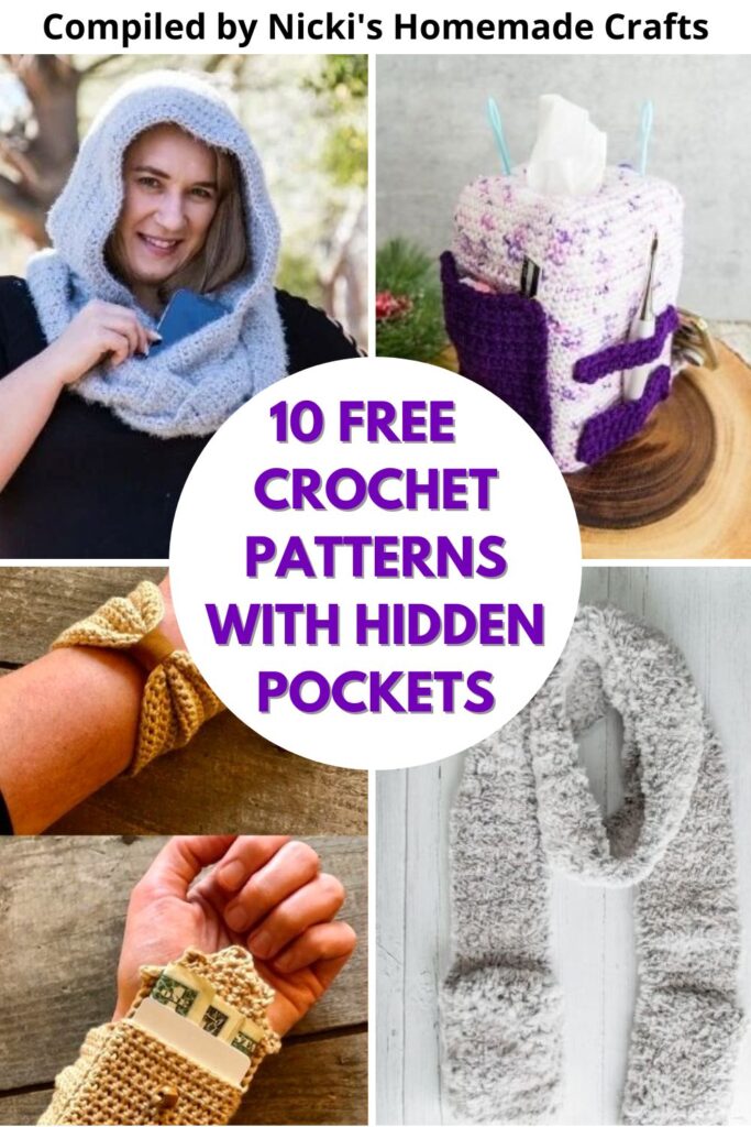10 Free Hidden Pockets Crochet Patterns - Nicki's Homemade Crafts