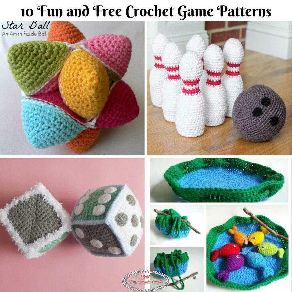 10 Fun and Free Crochet Game Patterns - Nicki's Homemade Crafts