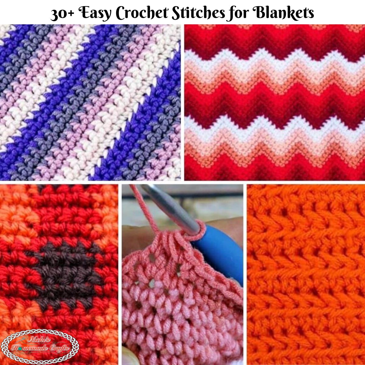 30+ Easy Crochet Stitches for Blankets - Nicki's Homemade Crafts
