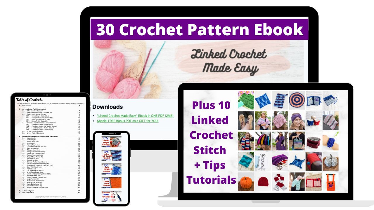 Crochet Books - Learn to Crochet Linked Stitches Crochet Pattern Book