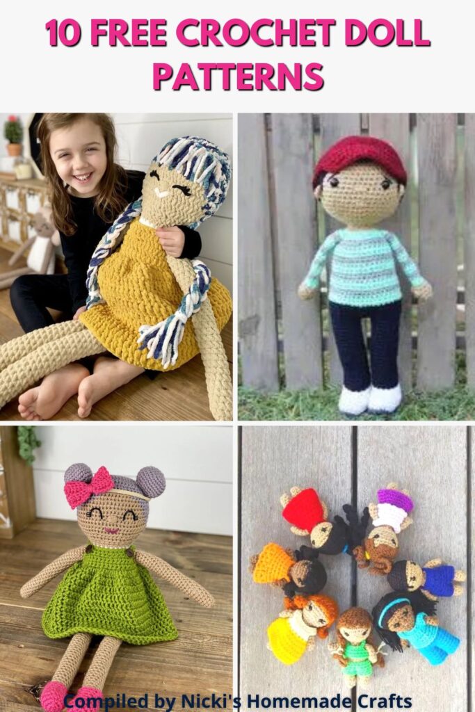 4 patterns in 1 Crochet doll pattern amigurumi doll patterns PDF
