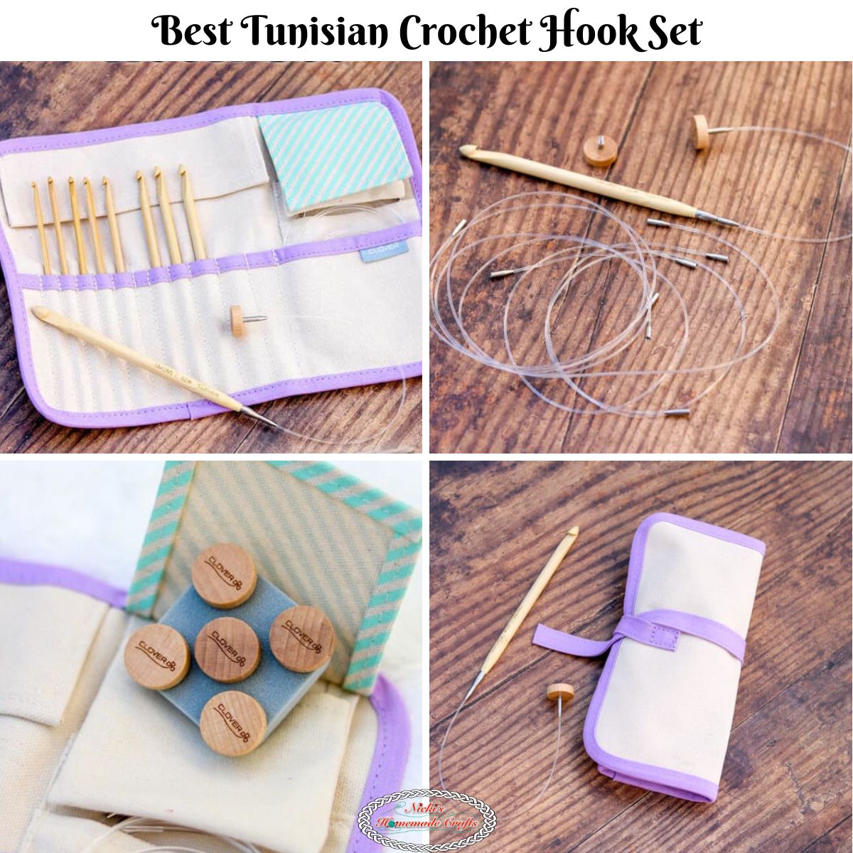 Clover Takumi Bamboo Interchangeable Tunisian Crochet Hook Set