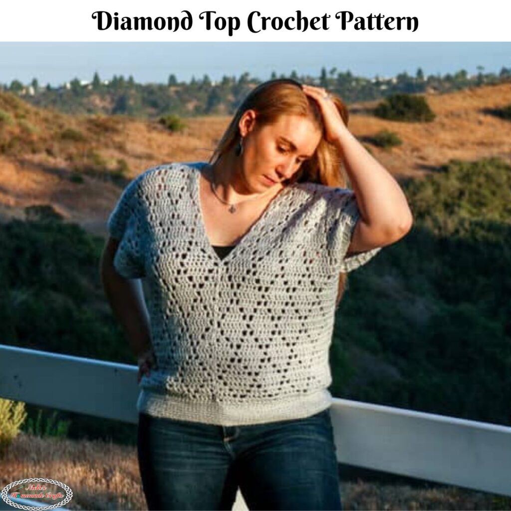 Beautiful Diamond Top Crochet Pattern Made with Filet Crochet