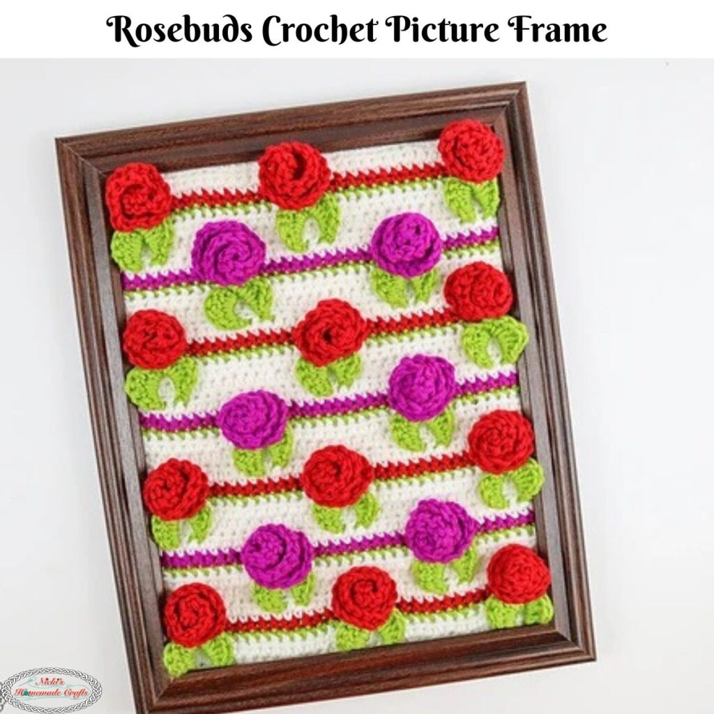 Rosebuds Crochet Picture Frame Free Crochet Pattern