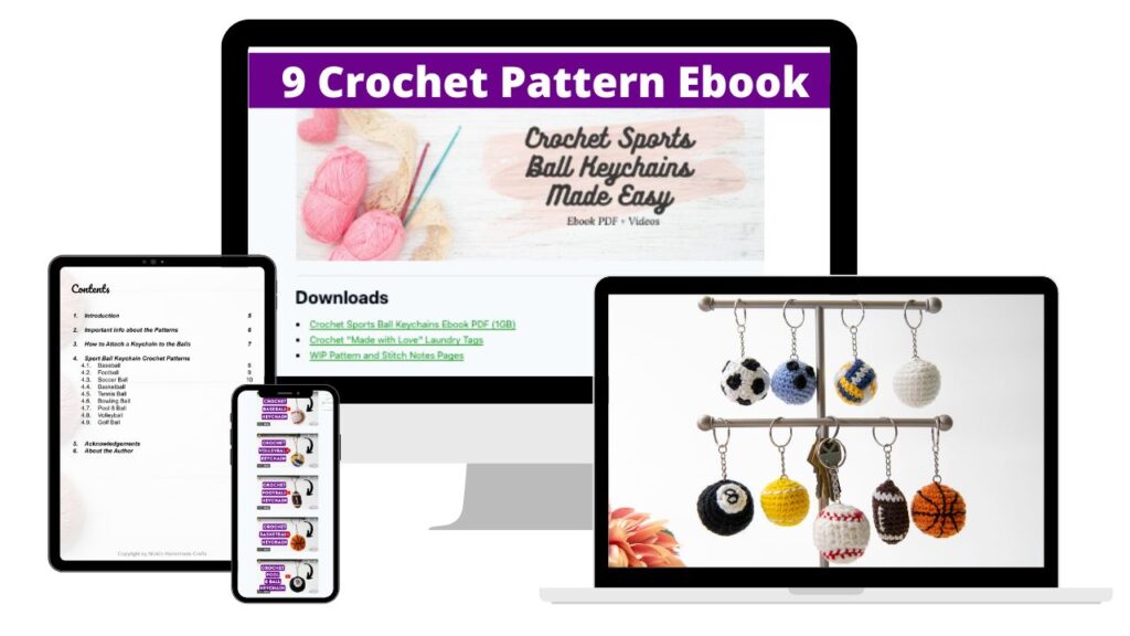 Crochet Sports Ball Keychains Made Easy - 9 Easy Patterns with Videos ...