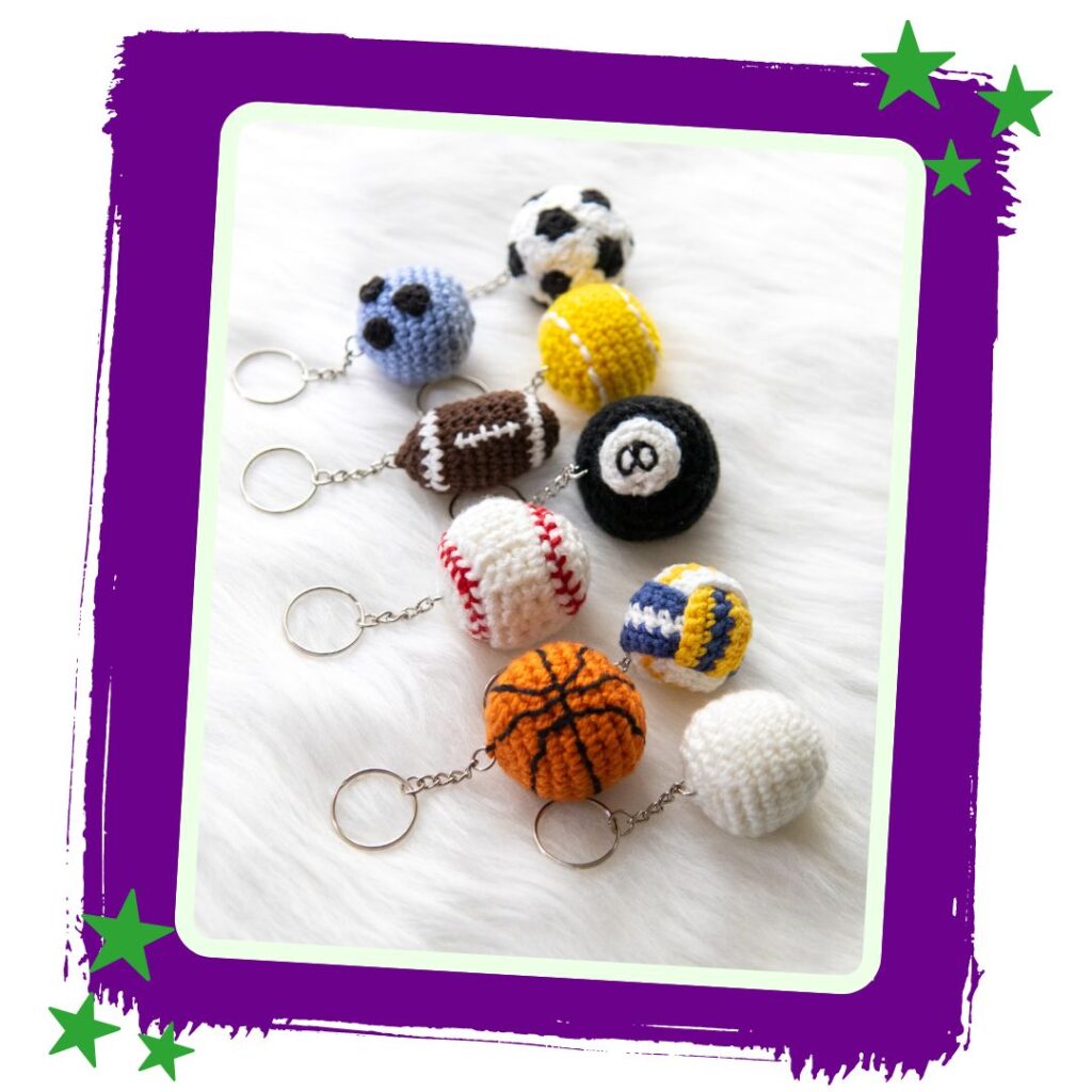 Crochet Sports Ball Keychains Made Easy 9 Easy Patterns with Videos