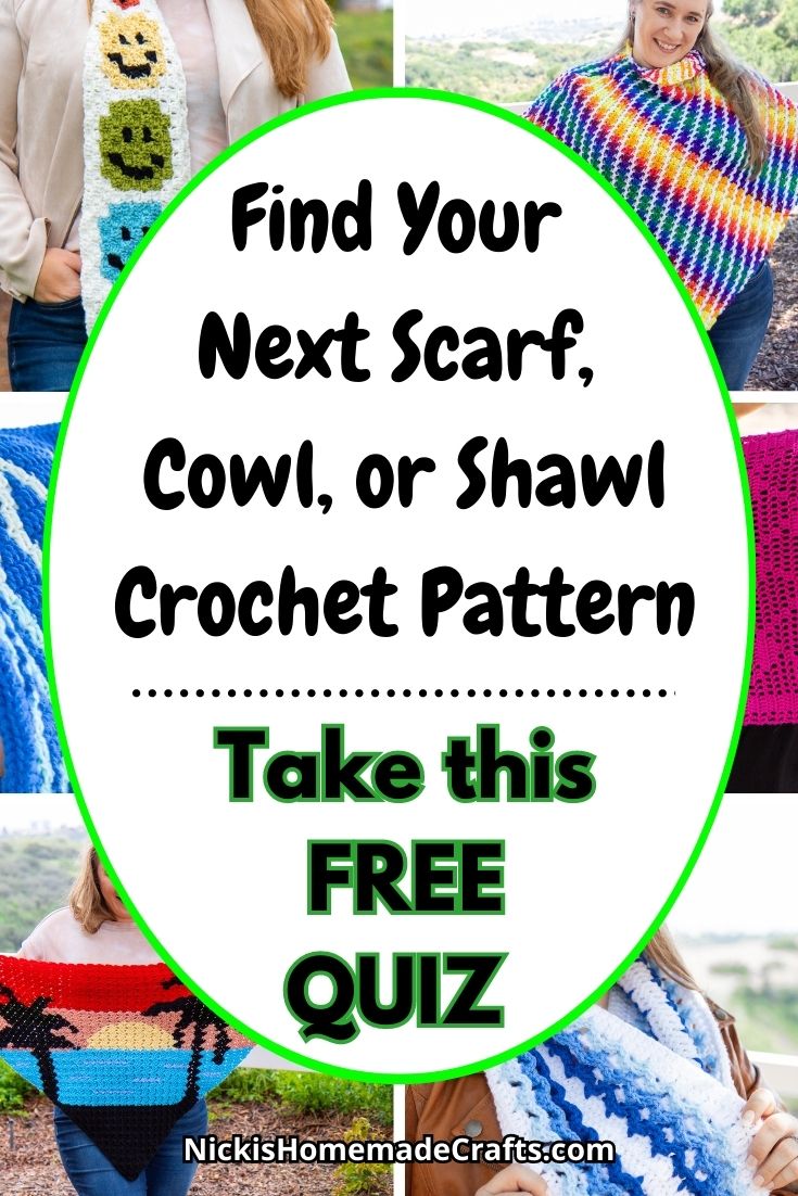 FREE QUIZ Find Your Next Crochet Scarf, Cowl or Shawl Pattern Nicki