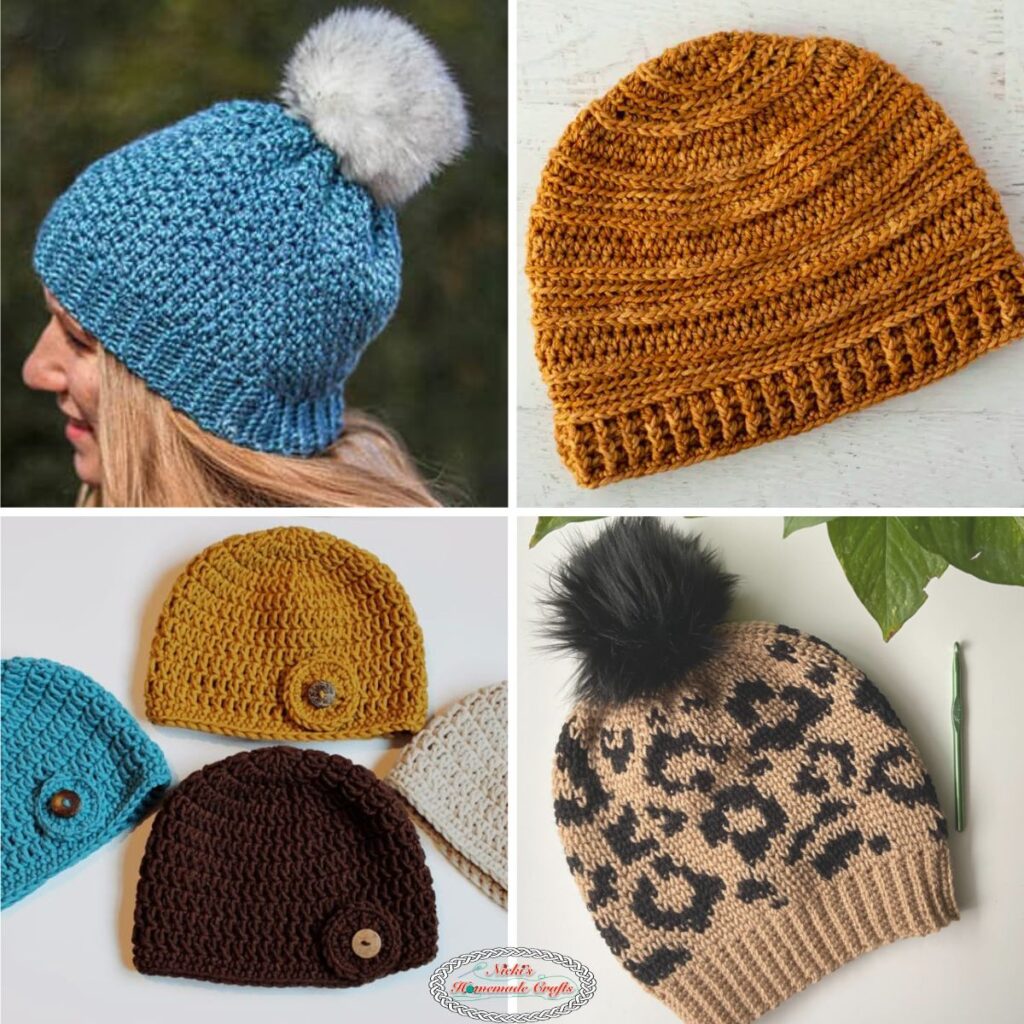 12 Easy Crochet Hat Patterns for Worsted Weight Yarn (free!) - Little World  of Whimsy