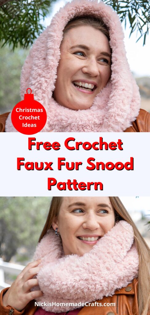 FREE Faux Fur Hooded Cowl Snood Crochet Pattern - Nicki's Homemade Crafts