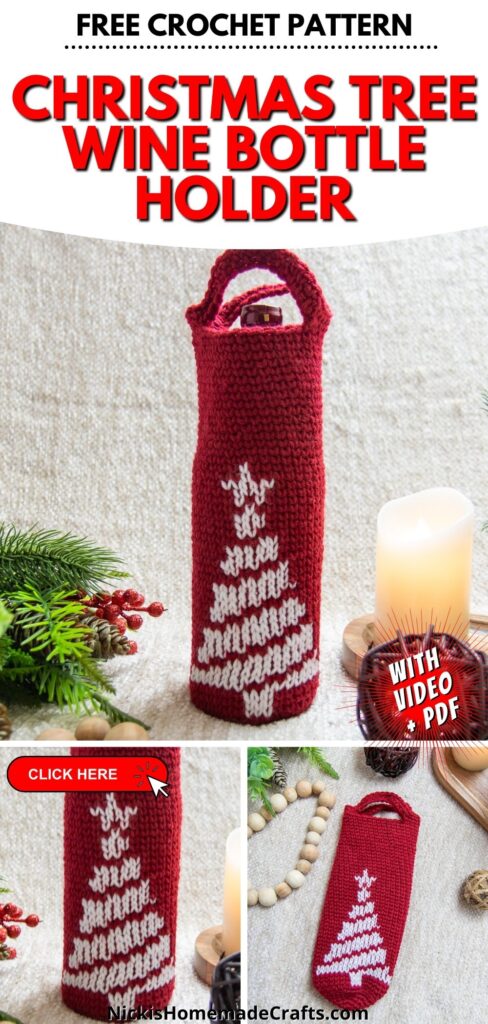 Easy Christmas Tree Crochet Wine Bottle Holder - FREE! - Nicki's ...