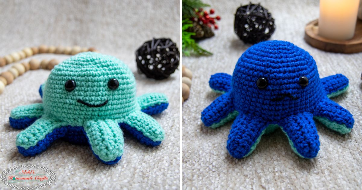 FREE Crochet Reversible Moody Octopus Plush Toy Pattern - Nicki's ...