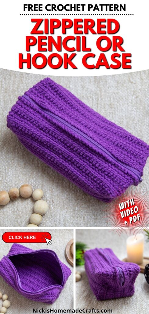Zippered Crochet Hook Case or Pencil Bag - FREE Pattern! - Nicki's