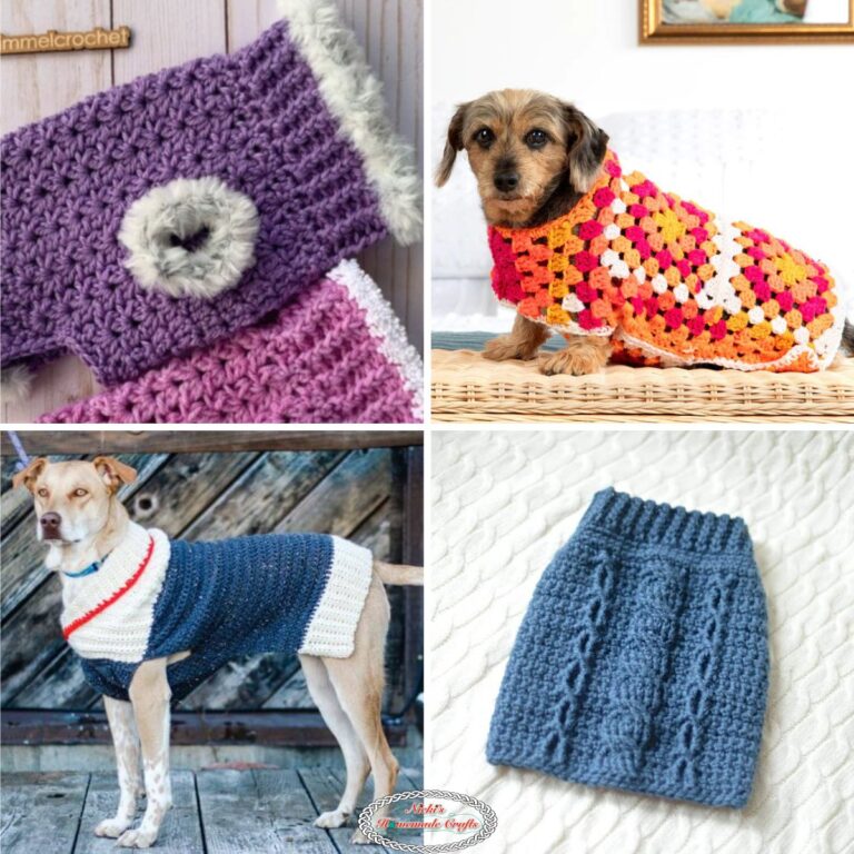 20 Adorable Free Dog Sweater Crochet Patterns - Nicki's Homemade Crafts