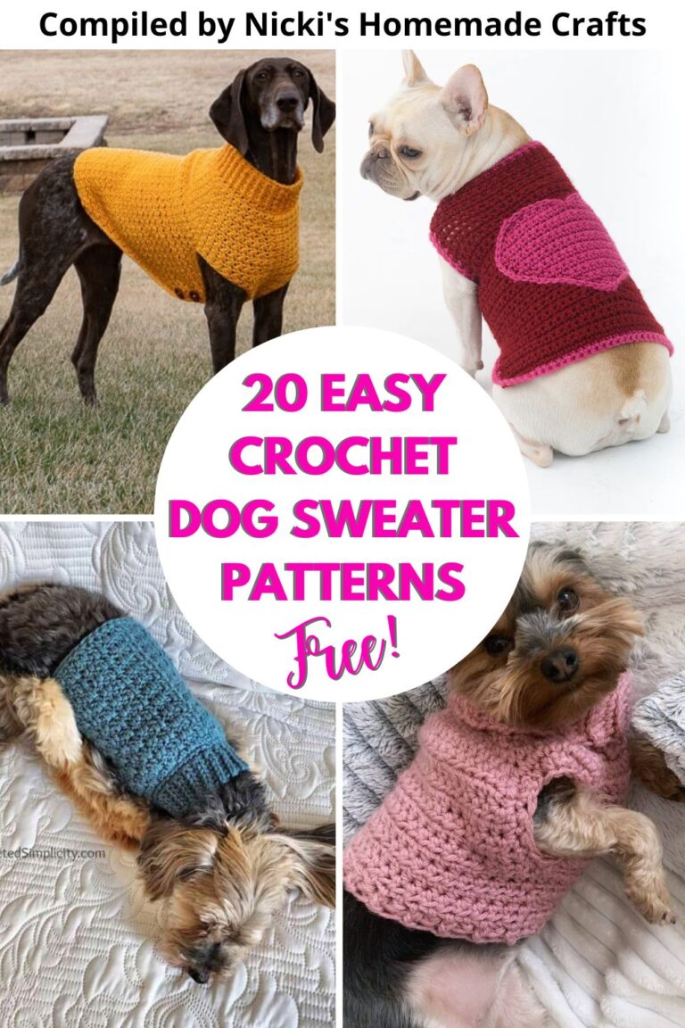 20 Adorable Free Dog Sweater Crochet Patterns - Nicki's Homemade Crafts