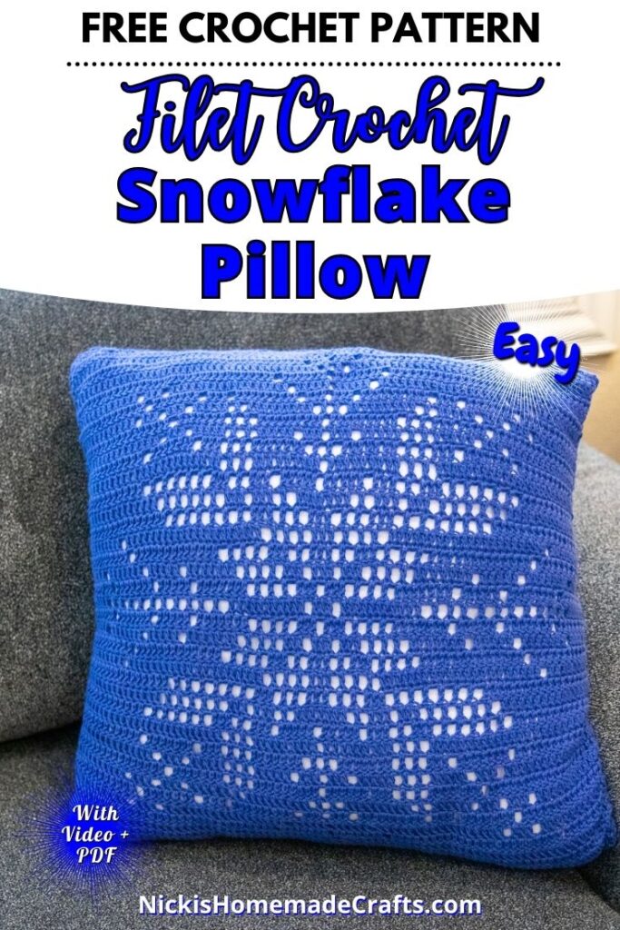 FREE Easy Filet Crochet Snowflake Pillow Pattern Nicki's Homemade Crafts