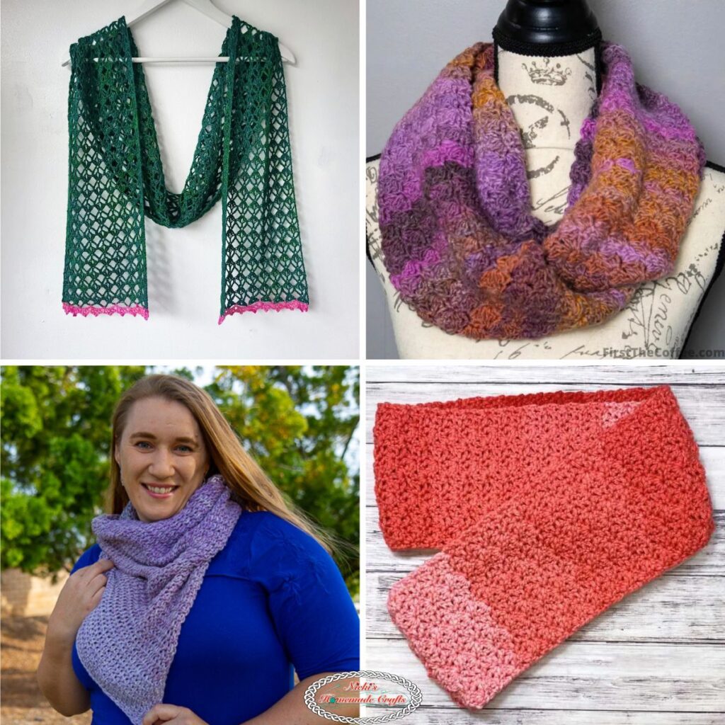 10 Quick & Easy One Skein Crochet Scarf Projects - FREE! - Nicki's ...