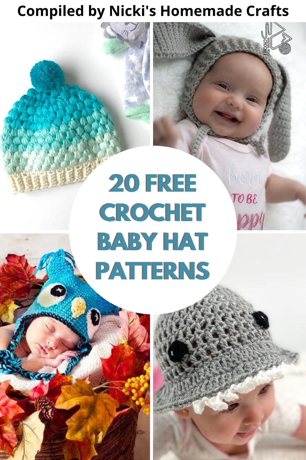 20 Free and Simple Crochet Baby Hat Patterns - Nicki's Homemade Crafts