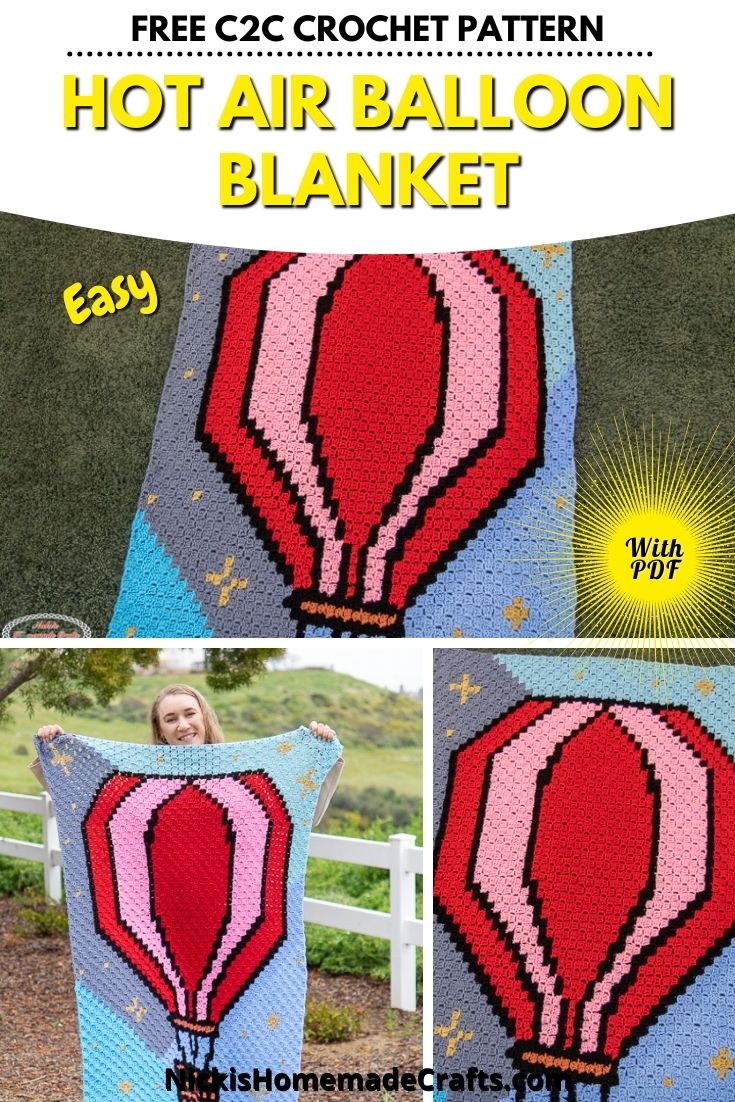 C2c Hot Air Balloon Blanket - Free Crochet Pattern - Nicki's Homemade 