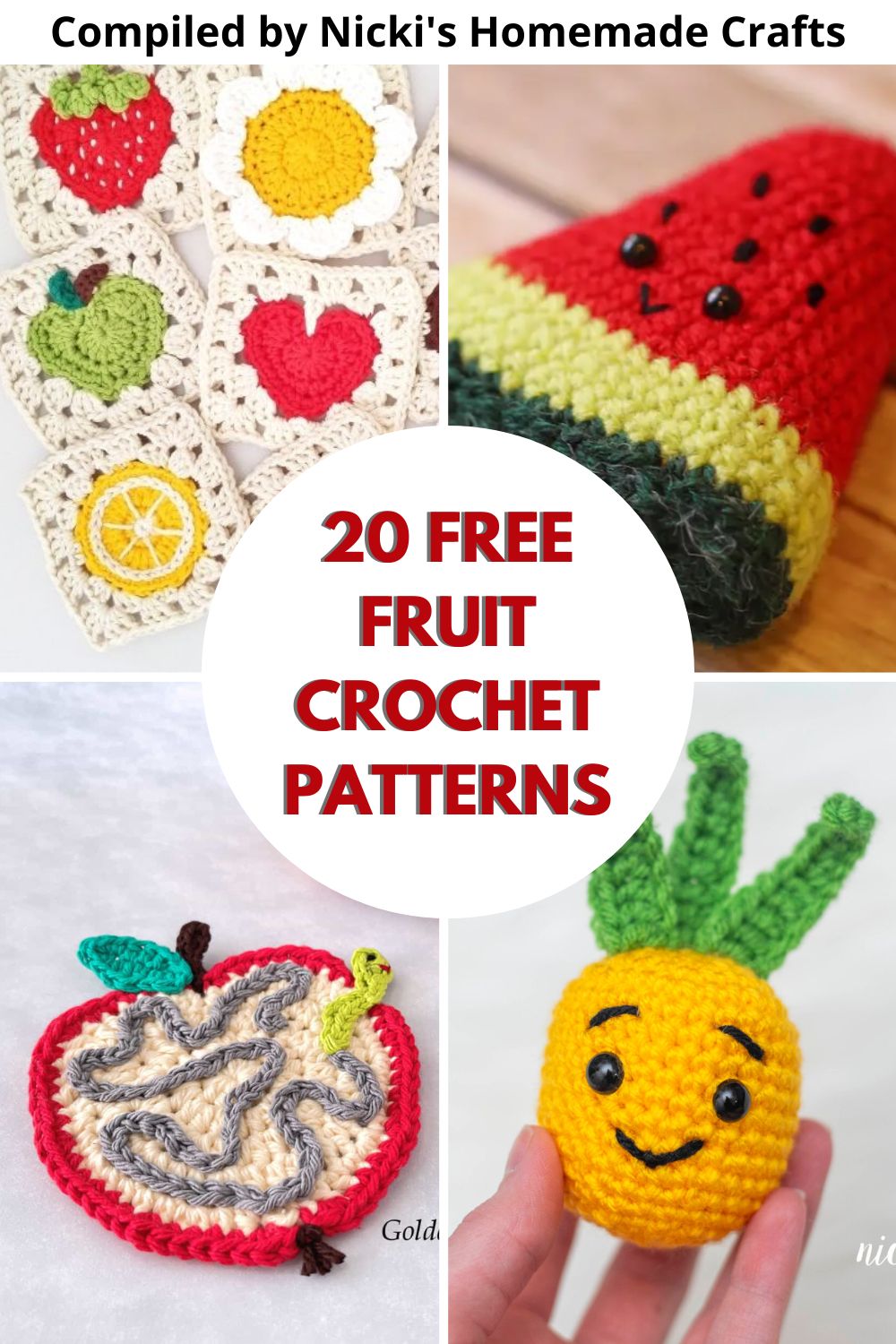 20 Free Sweet Crochet Fruit Patterns - Nicki's Homemade Crafts