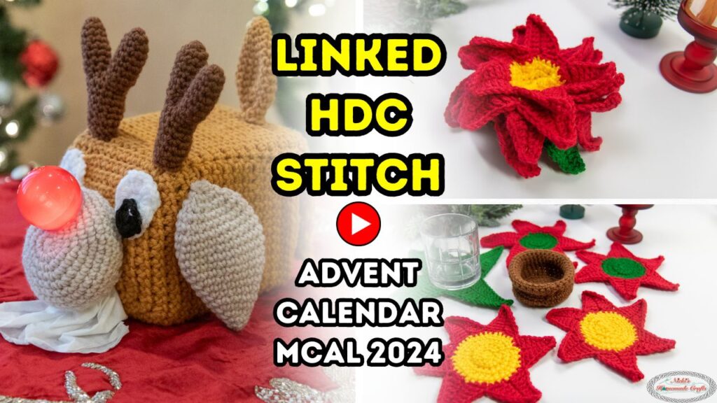 Linked Half Double Crochet Stitch Tutorial with Video Day 17 of